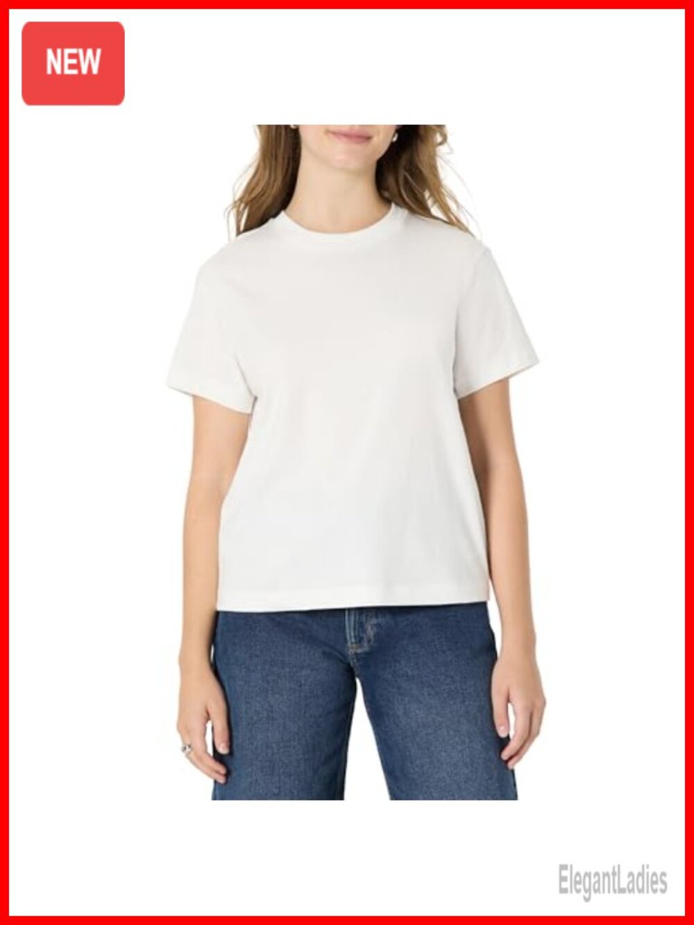 Women's Relaxed Fit Cotton Crewneck Short Sleeve Tee Casual Top